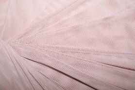 Polyester stoffen - Polyester stof - Mesh licht - oudroze - 0695-091