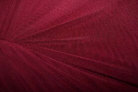 Bordeauxrode stoffen - Polyester stof - Mesh - bordeaux - 0695-405