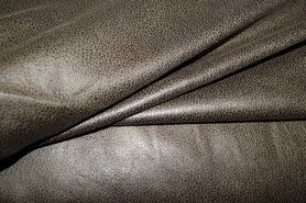 Leatherlook stoffen - Kunstleer stof - stretch kunstleer - taupe/groen - 0541-215