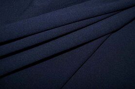 95% polyester, 5% elastan stoffen - Tricot stof - light scuba crepe donker - blauw - 1040-009