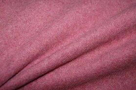 Kledingstoffen - Fleece stof - Organic cotton fleece bordeaux - melange - 8001-019