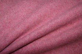 Sweaterstoffen - Fleece stof - Organic cotton fleece bordeaux - melange - 8001-019