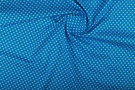 Hart motief stoffen - Katoen stof - hartjes - turquoise - 1264-004