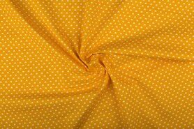 Gele gordijnstoffen - Katoen stof - kleine hartjes - geel - 1264-035