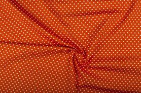 Gordijnstoffen per meter - Katoen stof - kleine hartjes - oranje - 1264-036