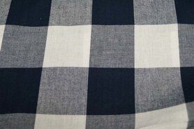 Karierter Stoff - Baumwolle Karo groß dunkelblau
