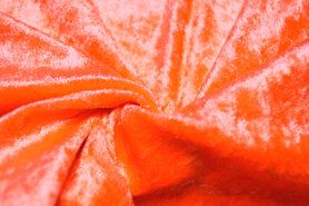 Oranje stoffen - 4400-43 Velours de panne fluor oranje