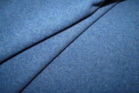 Jeans blauwe stoffen - Fleece stof - Organic cotton fleece jeansblauw - gemeleerd - 8001-007