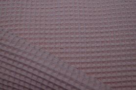 Roze Ledikantdeken stoffen - Wafelkatoen stof - Wafeldoek - poederroze - 0267-091