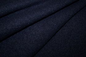 Wollen stoffen - Wollen stof - Gekookte wol - donkerblauw - 4578-008