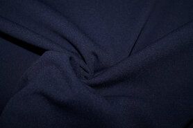 Polyester en elastan stoffen - Tricot stof - light scuba crepe - donkerblauw - 0692-600