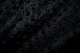 Minky stoffen - Polyester stof - Nicky Dot zwart (minky - stof) - 3347-069