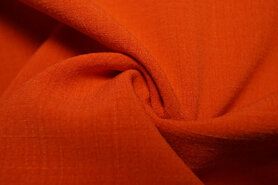 Oranje stoffen - Stretch stof - linnenlook - oranje - 0732-505