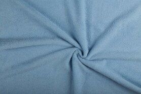 90% katoen, 10% polyester stoffen - Badstof - dubbel gelust - blauw - 2900-003