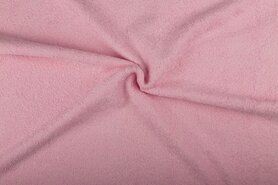 90% katoen, 10% polyester stoffen - Badstof - dubbel gelust - roze - 2900-013