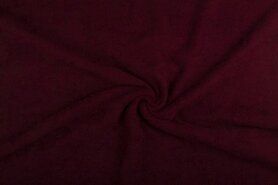 90% katoen, 10% polyester stoffen - Badstof - dubbel gelust - bordeauxrood - 2900-018
