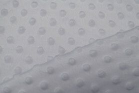 Polyester stoffen - Polyester stof - Nicky Dot wit (minky - stof) - 3347-050