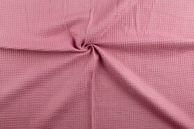 Roze Ledikantdeken stoffen - Wafelkatoen stof - Blush - 2902-014