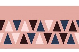 Roze - NB 10670-014 Boord/manchet cuff jacquard triangles roze