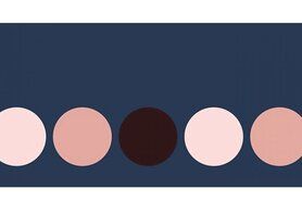 Blauw - NB 10668-014 Boord/manchet cuff jacquard dots blauw/roze