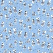 Fantasie stoffen - Tricot stof - twinkling elves - lichtblauw - 5703-004