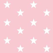 Roze stoffen - Katoen stof - stars - zalmroze - 4954-012
