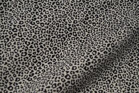 Beige stoffen - Tricot stof - kleine dierenprint - lichtbeige - 1375-052
