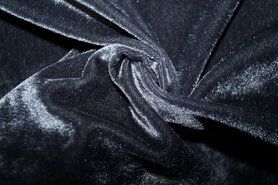 Donkergrijze stoffen - Polyester stof - Fluweel rekbaar - donkergrijs - 3348-068