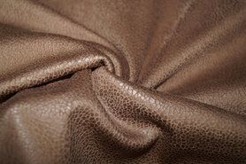 Nepleer stoffen - Kunstleer stof - Unique leather - bruin - 0541-097