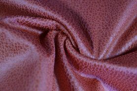 Koraalrode stoffen - Kunstleer stof - Unique leather donker - koraal - 0541-525