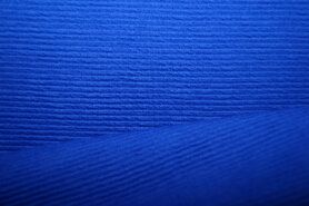 Blauwe stoffen - Tricot stof - Cottoman ribbel - kobalt - 0592-650