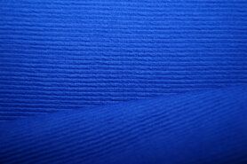 Katoen, polyester, elastan stoffen - Tricot stof - Cottoman ribbel - kobalt - 0592-650