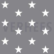 By Poppy - Katoen stof - stars - grijs - 4954-013