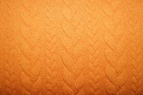 Polyester, viscose, elastan stoffen - Tricot stof - kabel - oranje - 13423-505