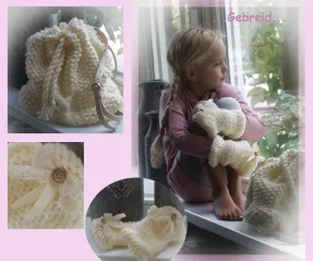 Leuk! Gebreide rugtas en handwarmers