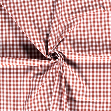 -Katoen stof - Boerenbont ruit (1 cm) - brique - 5635-056 op=op - Katoen stof - Boerenbont ruit (1 cm) - brique - 5635-056 op=op