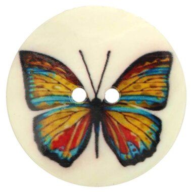 -Knoop Parelmoer vlinder 2 cm (5654-36) - Knoop Parelmoer vlinder 2 cm (5654-36)