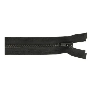 -Deelbare kunststof rits zwart met bloktand 75 cm (580)* - Deelbare kunststof rits zwart met bloktand 75 cm (580)*