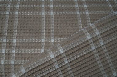 -Katoen stof - Wafelkatoen ruit - beige - 18460-178 - Katoen stof - Wafelkatoen ruit - beige - 18460-178