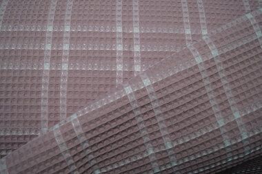 -Katoen stof - Wafelkatoen ruit - oudroze - 18460-820 - Katoen stof - Wafelkatoen ruit - oudroze - 18460-820
