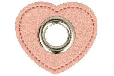 -Nestels op Roze skai-leer Hartje 8mm 62863-08-NI - Nestels op Roze skai-leer Hartje 8mm 62863-08-NI