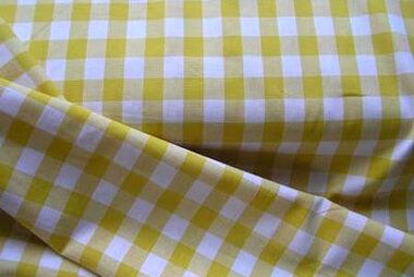 -Katoen stof - Boerenbont ruit (1,5 cm) - geel - 5583-035 op=op - Katoen stof - Boerenbont ruit (1,5 cm) - geel - 5583-035 op=op