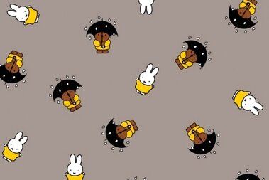 -Geplastificeerd katoen stof - Nijntje Miffy met coating - grijs - 661501-83 - Geplastificeerd katoen stof - Nijntje Miffy met coating - grijs - 661501-83