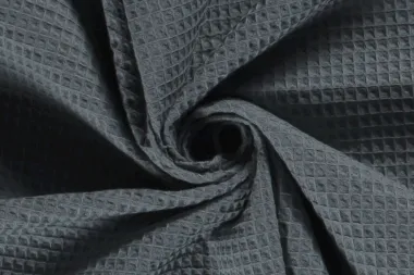 -Katoen stof - wafelkatoen - indigo - 2903-007 - Katoen stof - wafelkatoen - indigo - 2903-007