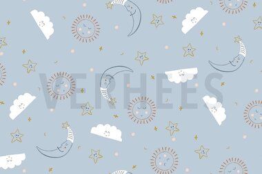 -Flanel stof - sweet dreams - lichtblauw - 9815-005 - Flanel stof - sweet dreams - lichtblauw - 9815-005