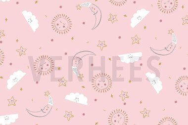 -Flanel stof - sweet dreams - lichtroze - 9815-009 - Flanel stof - sweet dreams - lichtroze - 9815-009
