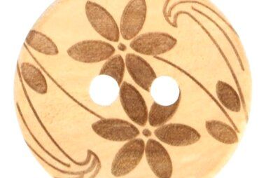 -Knoop hout bloemen 27.5mm (2552) - Knoop hout bloemen 27.5mm (2552) 