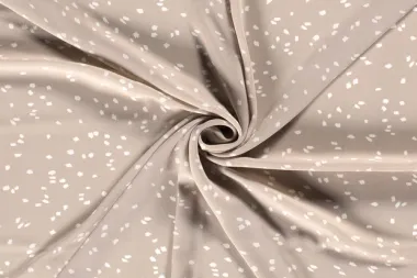 Crepe Georgette Stoff bedruckte Punkte beige 19080-052 Der