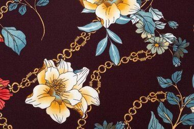 -Polyester stof - bubble chiffon bloemen - paars - 16154-800 - Polyester stof - bubble chiffon bloemen - paars - 16154-800