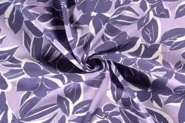 -Viscose stof - borken crepe bloemen - lila - 19099-043 - Viscose stof - borken crepe bloemen - lila - 19099-043